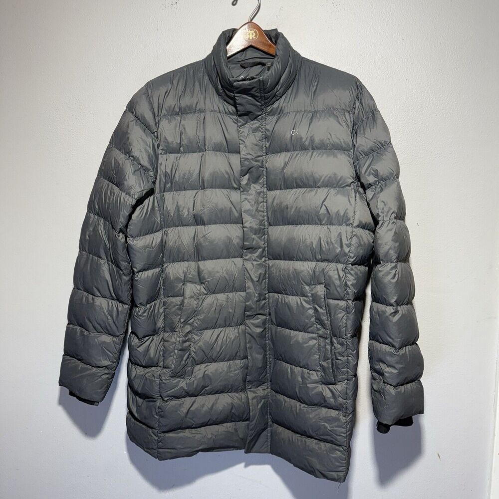 Calvin Klein CK 0 Degrees Packable Down Coat Women’s Size Medium Gray *** 2 Rips